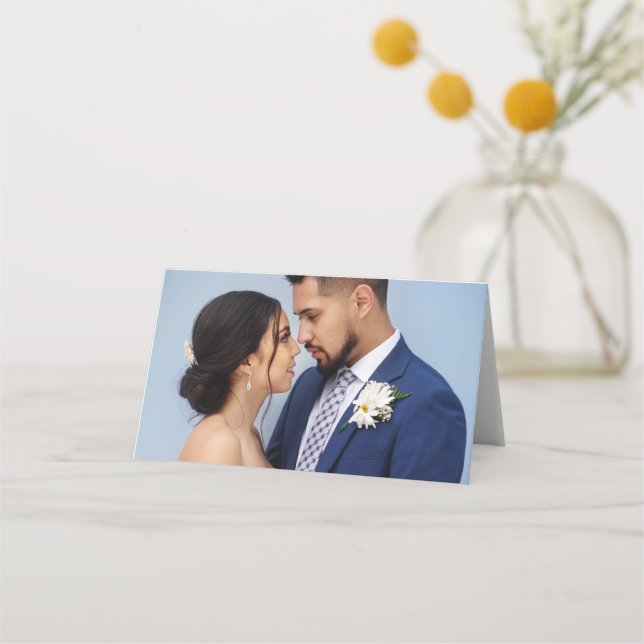 Tarjeta De Asiento Customized Couple Wedding Photo (Anverso)