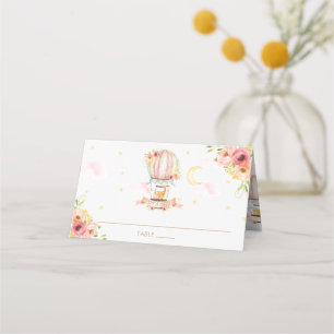 Tarjeta De Asiento Cute Animales Balón de aire caliente Baby Shower C