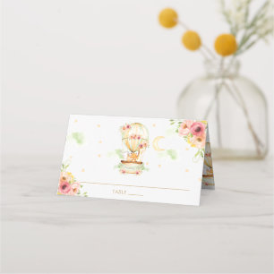 Tarjeta De Asiento Cute Animales Balón de aire caliente Baby Shower C