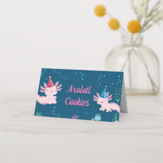 Tarjeta De Asiento Cute Axolotl Birthday Food Labels