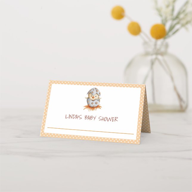 Tarjeta De Asiento Cute Bird Gender Neutral Baby Shower (Anverso)