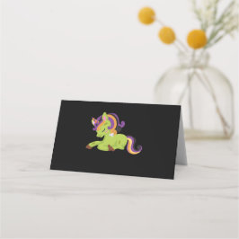 Tarjeta De Asiento Cute Frankenstein Unicorn Halloween