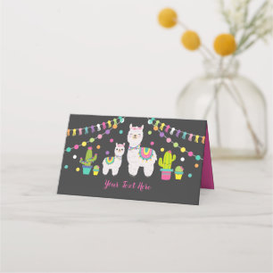 Tarjeta De Asiento Cute Llama Baby Shower Cactus Fiesta Decoración Fi