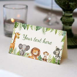 Tarjeta De Asiento Cute Safari Animals Birthday Party Place Card