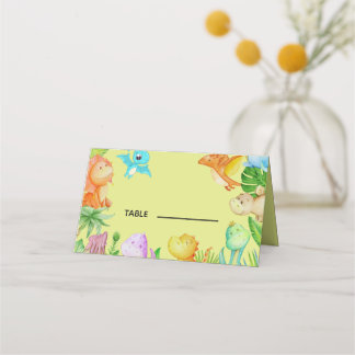 Tarjeta De Asiento Cuto pequeño Dino Baby Shower