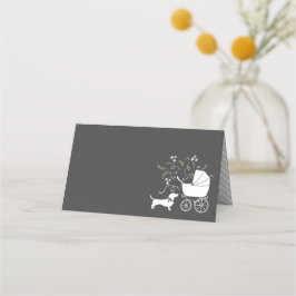 Tarjeta De Asiento Dachshund Weiner Dog Baby Shower