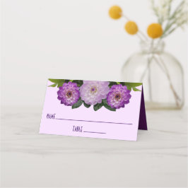 Tarjeta De Asiento Dahlia Purple Lavender Lilac Boda Floral