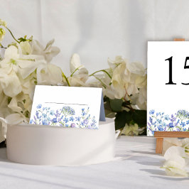 Tarjeta De Asiento Dainty Floral Periwinkle Wildflower Mesa Boda