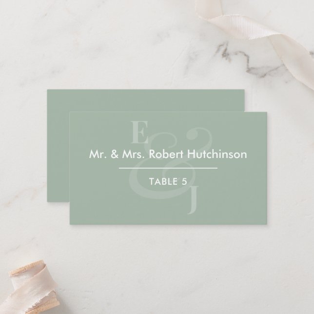Tarjeta de Asiento de Boda con Ampersand Invertido (Anverso/Reverso In Situ)