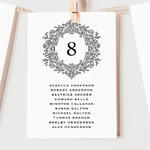 Tarjeta de Asiento de Boda con Escudo de Herencia