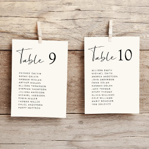 Tarjeta de Asiento de Boda con Letra Crema de Guió