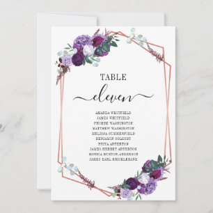 Tarjeta de Asiento de Boda con Marco de Oro Rosa y