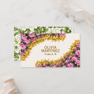 Tarjeta de asiento de boda con rododendro de la co