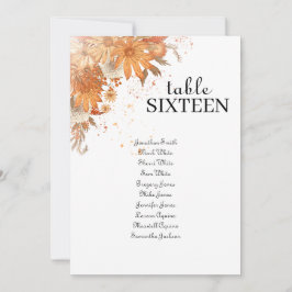 Tarjeta de Asiento de Boda de Flor Brillante Prima