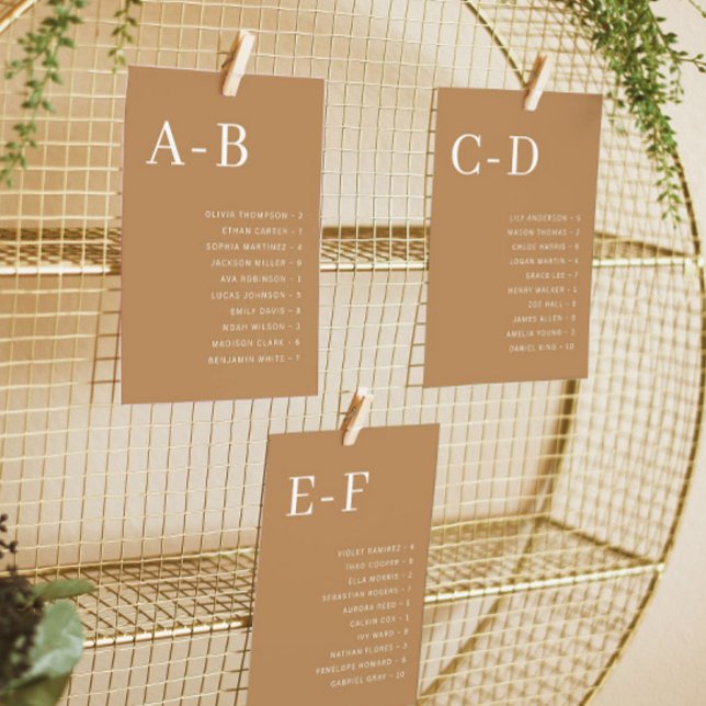 Tarjeta de Asiento de Boda de Terracota Alfabetica (Subido por el creador)