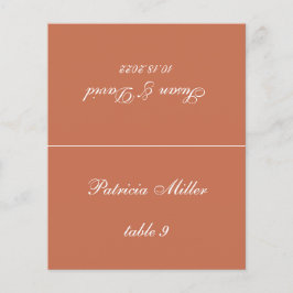 Tarjeta de asiento de boda de terracota - Nombre d