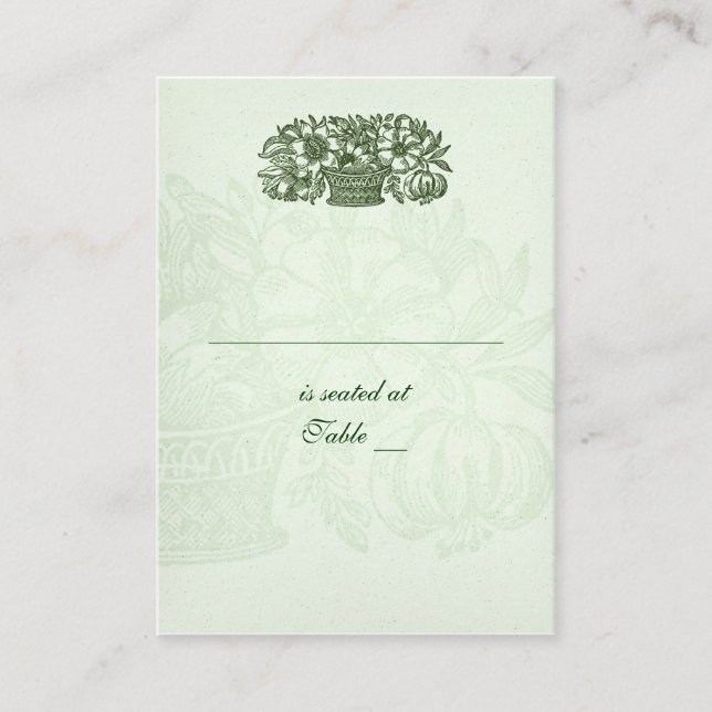 Tarjeta de asiento de la cesta de flores Sage Clas (Anverso)