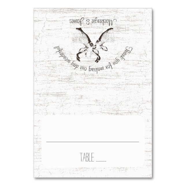 Tarjeta de asiento de madera de pino y ciervo (Anverso)