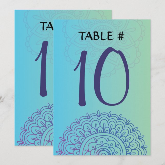 Tarjeta de asiento de mesa AQUA HEMSA Bat Mitzvah (Anverso / Reverso)