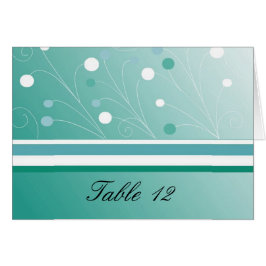 Tarjeta de asiento de mesa azul verde