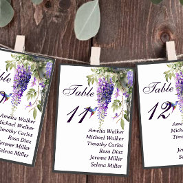 Tarjeta de asiento de mesa Boda con histeria púrpu