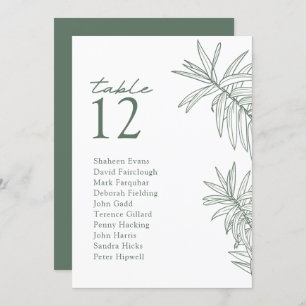 Tarjeta de asiento de mesa botánica moderna de For