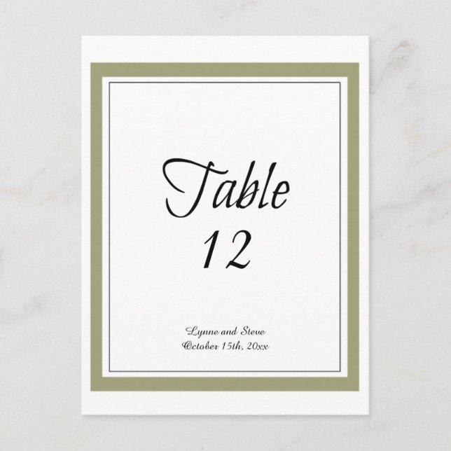 Tarjeta de Asiento de Mesa con Borde Dorado (Anverso)