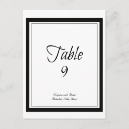 Tarjeta de Asiento de Mesa con Borde Negro Elegant
