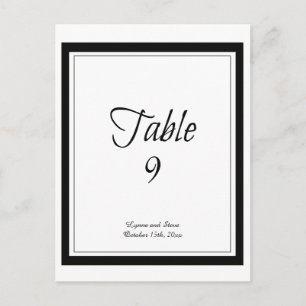 Tarjeta de Asiento de Mesa con Borde Negro Elegant