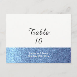 Tarjeta de Asiento de Mesa con Brillo Falso Azul