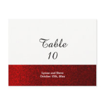 Tarjeta de asiento de mesa con brillo falso rojo