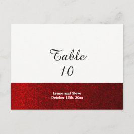 Tarjeta de asiento de mesa con brillo falso rojo