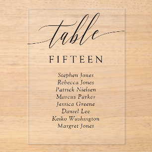Tarjeta de Asiento de Mesa con Caligrafía Delicada