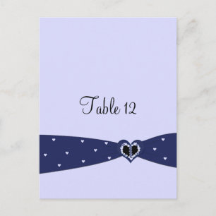 Tarjeta de Asiento de Mesa con Cinta Azul Marino