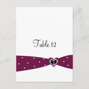 Tarjeta de Asiento de Mesa con Cinta de Borgoña