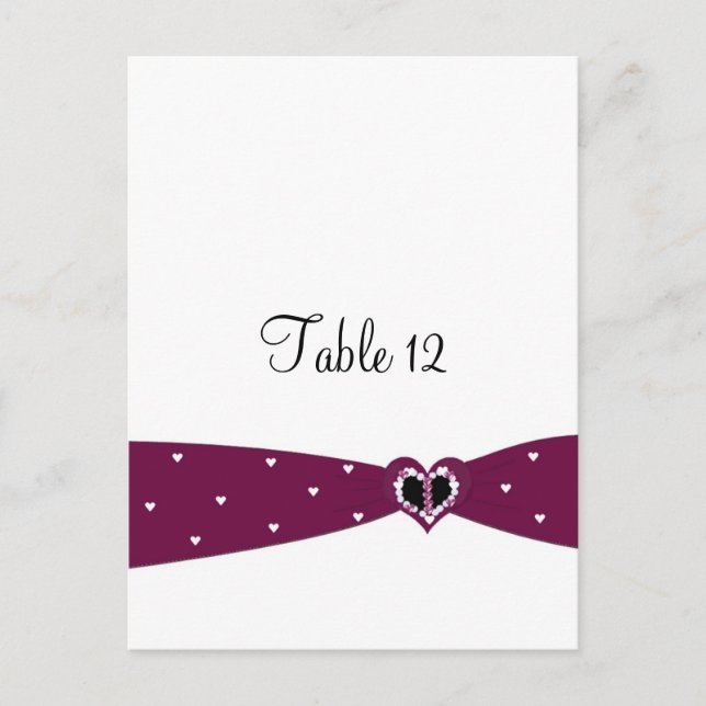 Tarjeta de Asiento de Mesa con Cinta de Borgoña (Anverso)