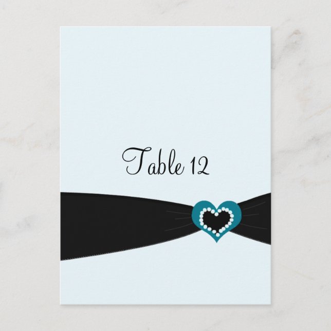 Tarjeta de Asiento de Mesa con Cinta Negra (Anverso)