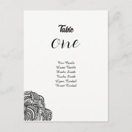 Tarjeta de Asiento de Mesa con Diseño de Esquina N
