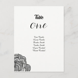 Tarjeta de Asiento de Mesa con Diseño de Esquina N