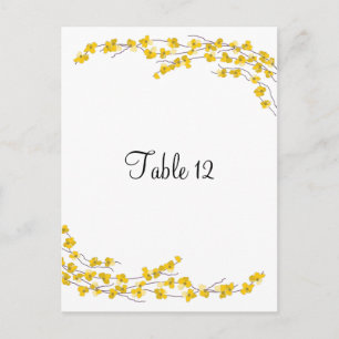 Tarjeta de Asiento de Mesa con Flores Amarillas Do