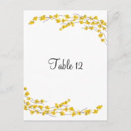 Tarjeta de Asiento de Mesa con Flores Amarillas Do