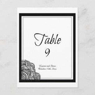 Tarjeta de Asiento de Mesa con Medallón Negro y Bo