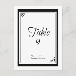 Tarjeta de Asiento de Mesa con Puntos de Borde Neg