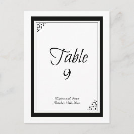 Tarjeta de Asiento de Mesa con Puntos de Borde Neg