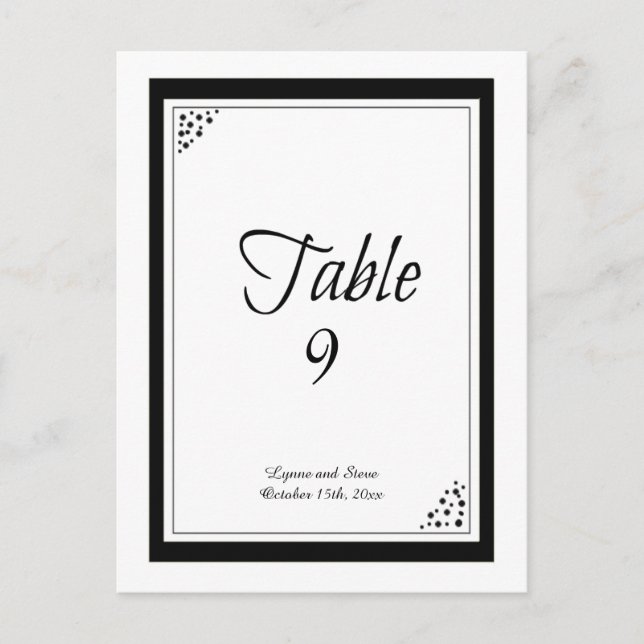 Tarjeta de Asiento de Mesa con Puntos de Borde Neg (Anverso)