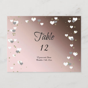 Tarjeta de Asiento de Mesa Corazones de Mocha