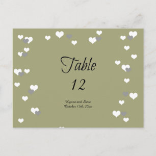 Tarjeta de Asiento de Mesa Corazones de Oro