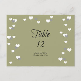 Tarjeta de Asiento de Mesa Corazones de Oro