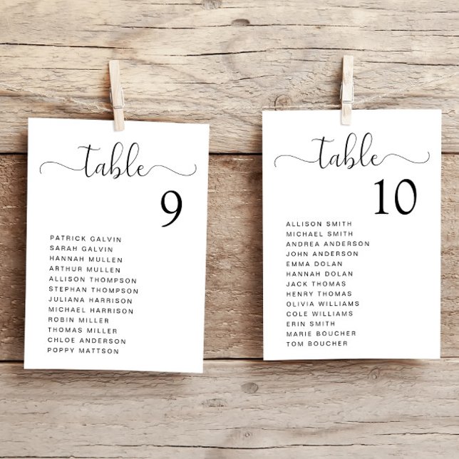 Tarjeta de Asiento de Mesa de Boda con Letra Chic (Subido por el creador)