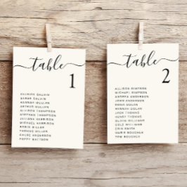 Tarjeta de Asiento de Mesa de Boda con Letra Chic 